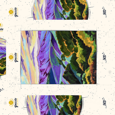 Darstellung des Puzzle Motivs Vivid Hills and Vibrant Valleys 500 Puzzle Schachtel 3D Modell