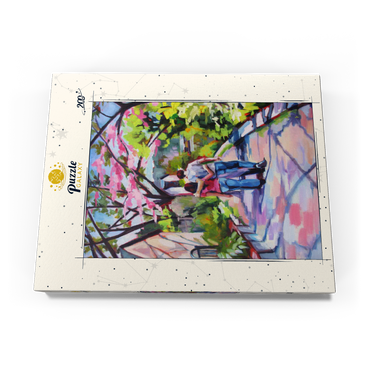 Darstellung des Puzzle Motivs Couple Strolling Under Blossoming Trees 200 Puzzle Schachtel Ansicht3