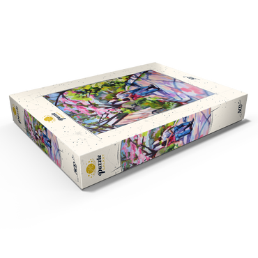 Darstellung des Puzzle Motivs Couple Strolling Under Blossoming Trees 500 Puzzle Schachtel Ansicht1