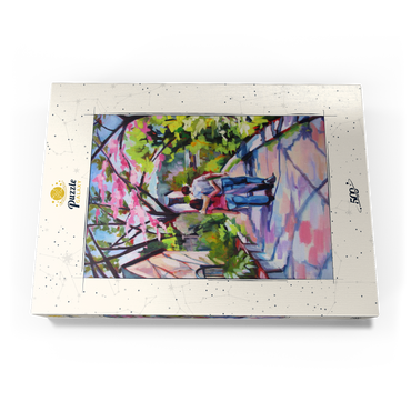 Darstellung des Puzzle Motivs Couple Strolling Under Blossoming Trees 500 Puzzle Schachtel Ansicht3