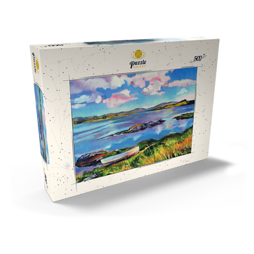 Darstellung des Puzzle Motivs Tranquil Lakeside with Rowboat 500 Puzzle Schachtel Ansicht2
