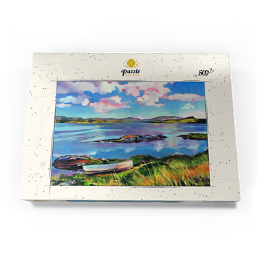 Darstellung des Puzzle Motivs Tranquil Lakeside with Rowboat 500 Puzzle Schachtel Ansicht3
