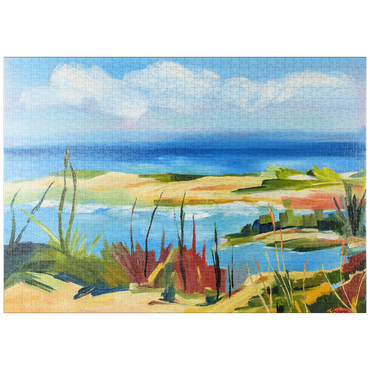 Darstellung des Puzzle Motivs puzzleplate Coastal Landscape in Vibrant Abstract Style 1000 Puzzle