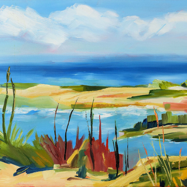 Darstellung des Puzzle Motivs Coastal Landscape in Vibrant Abstract Style 1000 Puzzle 3D Modell