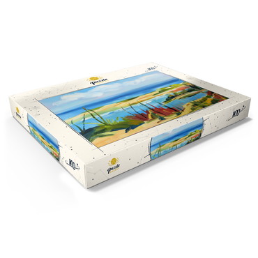 Darstellung des Puzzle Motivs Coastal Landscape in Vibrant Abstract Style 100 Puzzle Schachtel Ansicht1