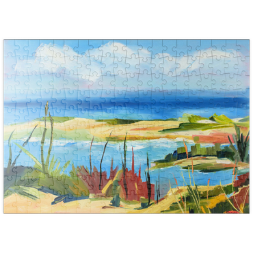 Darstellung des Puzzle Motivs puzzleplate Coastal Landscape in Vibrant Abstract Style 200 Puzzle