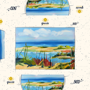 Darstellung des Puzzle Motivs Coastal Landscape in Vibrant Abstract Style 500 Puzzle Schachtel 3D Modell