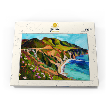 Darstellung des Puzzle Motivs Big Sur Coastal View with Bridge 100 Puzzle Schachtel Ansicht3