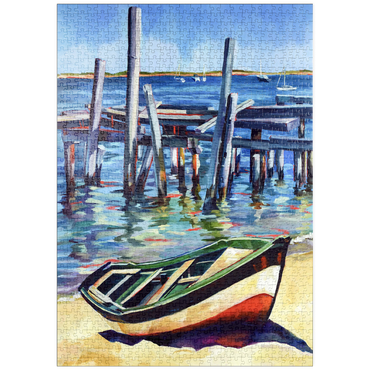 Darstellung des Puzzle Motivs puzzleplate Rustic Rowboat on Tranquil Shore 1000 Puzzle