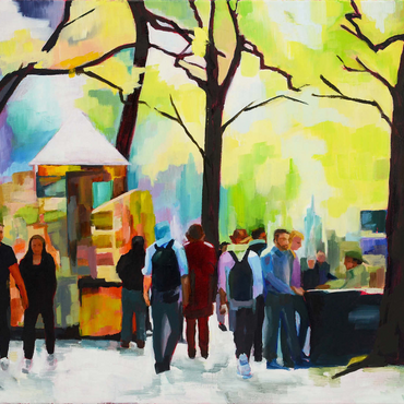 Darstellung des Puzzle Motivs Lively Park Scene with Vibrant Colors 1000 Puzzle 3D Modell