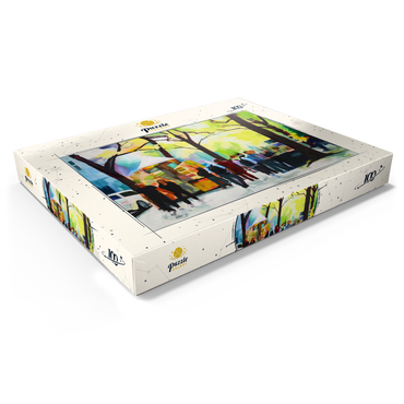 Darstellung des Puzzle Motivs Lively Park Scene with Vibrant Colors 100 Puzzle Schachtel Ansicht1