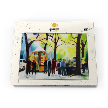 Darstellung des Puzzle Motivs Lively Park Scene with Vibrant Colors 100 Puzzle Schachtel Ansicht3