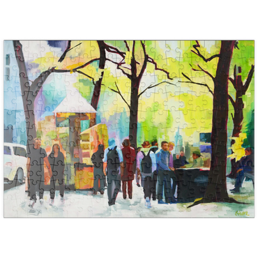 Darstellung des Puzzle Motivs puzzleplate Lively Park Scene with Vibrant Colors 200 Puzzle