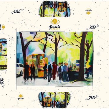 Darstellung des Puzzle Motivs Lively Park Scene with Vibrant Colors 200 Puzzle Schachtel 3D Modell