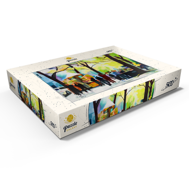 Darstellung des Puzzle Motivs Lively Park Scene with Vibrant Colors 500 Puzzle Schachtel Ansicht1