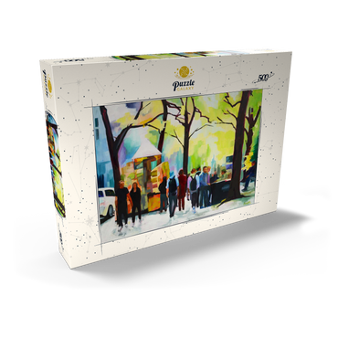 Darstellung des Puzzle Motivs Lively Park Scene with Vibrant Colors 500 Puzzle Schachtel Ansicht2