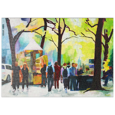 Darstellung des Puzzle Motivs puzzleplate Lively Park Scene with Vibrant Colors 500 Puzzle