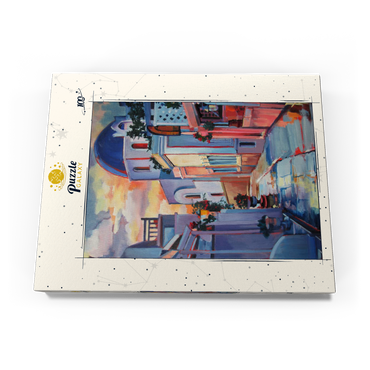 Darstellung des Puzzle Motivs Sunset Alley in Santorini 100 Puzzle Schachtel Ansicht3