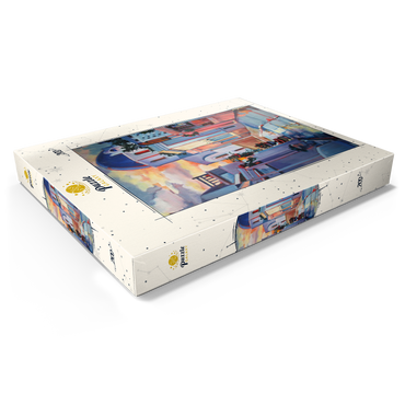 Darstellung des Puzzle Motivs Sunset Alley in Santorini 200 Puzzle Schachtel Ansicht1