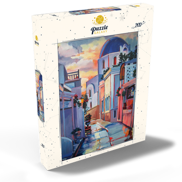 Darstellung des Puzzle Motivs Sunset Alley in Santorini 200 Puzzle Schachtel Ansicht2