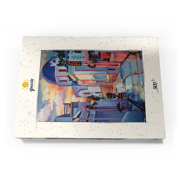 Darstellung des Puzzle Motivs Sunset Alley in Santorini 500 Puzzle Schachtel Ansicht3