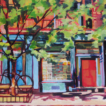 Darstellung des Puzzle Motivs Charming Urban Street Scene 1000 Puzzle 3D Modell