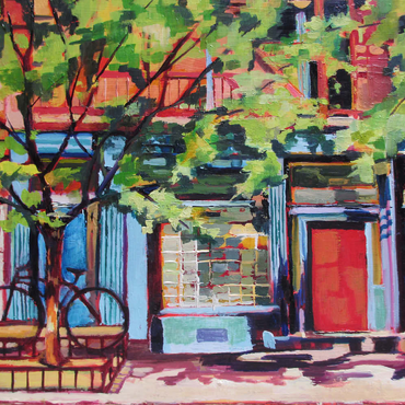 Darstellung des Puzzle Motivs Charming Urban Street Scene 200 Puzzle 3D Modell