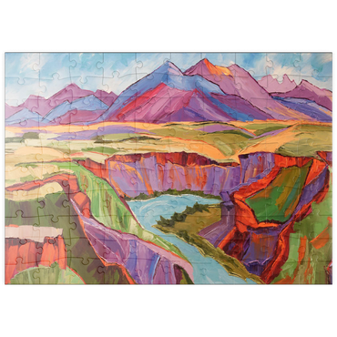 Darstellung des Puzzle Motivs puzzleplate Vivid Canyon and Mountain Landscape 100 Puzzle