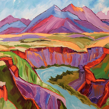 Darstellung des Puzzle Motivs Vivid Canyon and Mountain Landscape 100 Puzzle 3D Modell