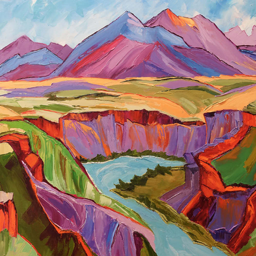 Darstellung des Puzzle Motivs Vivid Canyon and Mountain Landscape 500 Puzzle 3D Modell