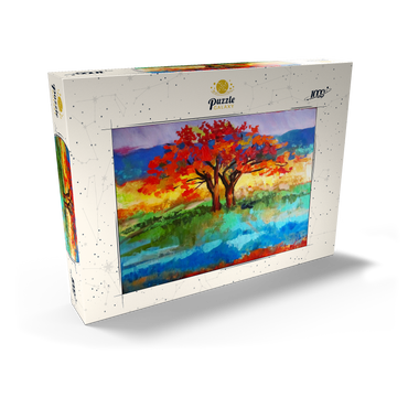 Darstellung des Puzzle Motivs Autumn Tree in Vibrant Landscape 1000 Puzzle Schachtel Ansicht2
