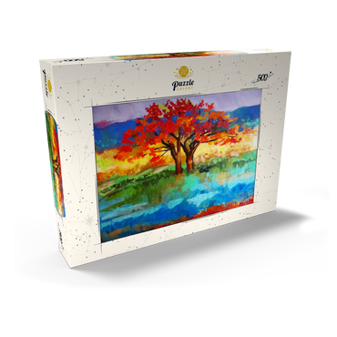 Darstellung des Puzzle Motivs Autumn Tree in Vibrant Landscape 500 Puzzle Schachtel Ansicht2