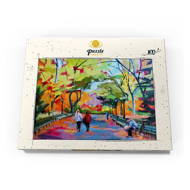 Darstellung des Puzzle Motivs Autumn Walk Through a Vibrant Park 100 Puzzle Schachtel Ansicht3