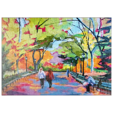 Darstellung des Puzzle Motivs puzzleplate Autumn Walk Through a Vibrant Park 200 Puzzle