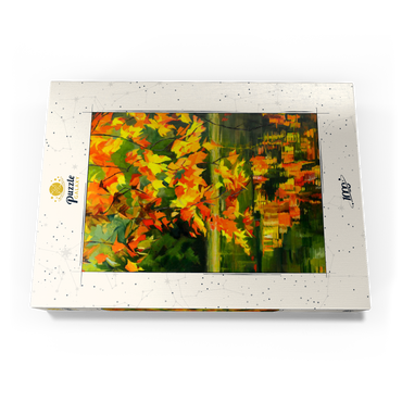 Darstellung des Puzzle Motivs Autumn Leaves Reflecting on Tranquil Water 1000 Puzzle Schachtel Ansicht3