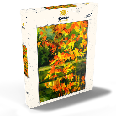 Darstellung des Puzzle Motivs Autumn Leaves Reflecting on Tranquil Water 200 Puzzle Schachtel Ansicht2