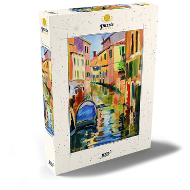 Darstellung des Puzzle Motivs Venetian Canal with Colorful Reflections 1000 Puzzle Schachtel Ansicht2