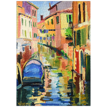 Darstellung des Puzzle Motivs puzzleplate Venetian Canal with Colorful Reflections 1000 Puzzle