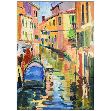Darstellung des Puzzle Motivs puzzleplate Venetian Canal with Colorful Reflections 100 Puzzle