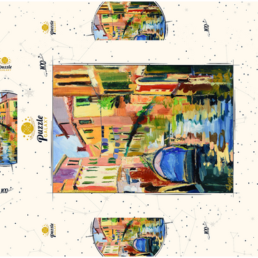 Darstellung des Puzzle Motivs Venetian Canal with Colorful Reflections 100 Puzzle Schachtel 3D Modell