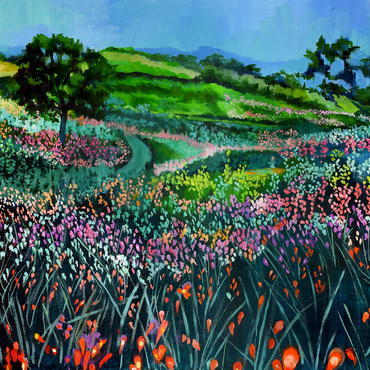 Darstellung des Puzzle Motivs Vibrant Wildflower Meadow 1000 Puzzle 3D Modell