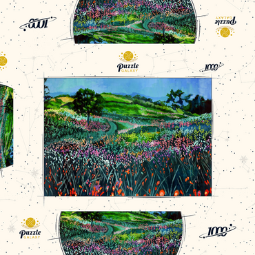 Darstellung des Puzzle Motivs Vibrant Wildflower Meadow 1000 Puzzle Schachtel 3D Modell