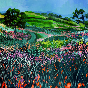 Darstellung des Puzzle Motivs Vibrant Wildflower Meadow 500 Puzzle 3D Modell