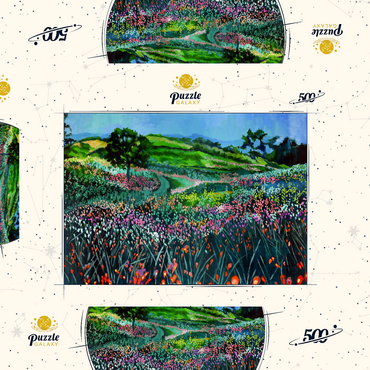 Darstellung des Puzzle Motivs Vibrant Wildflower Meadow 500 Puzzle Schachtel 3D Modell