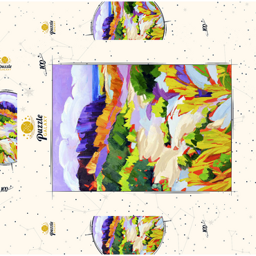 Darstellung des Puzzle Motivs Bold Coastal Landscape 100 Puzzle Schachtel 3D Modell