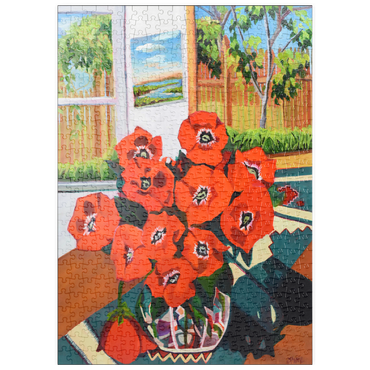 Darstellung des Puzzle Motivs puzzleplate Bold Red Poppies in Sunlit Room 500 Puzzle