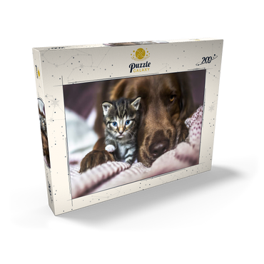 Darstellung des Puzzle Motivs Kitten and Dog Resting Together 200 Puzzle Schachtel Ansicht2