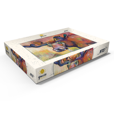 Darstellung des Puzzle Motivs Colorful Moose Portrait in Abstract Style 1000 Puzzle Schachtel Ansicht1