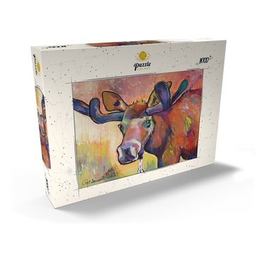 Darstellung des Puzzle Motivs Colorful Moose Portrait in Abstract Style 1000 Puzzle Schachtel Ansicht2