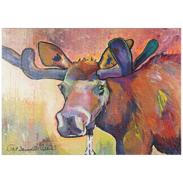 Darstellung des Puzzle Motivs puzzleplate Colorful Moose Portrait in Abstract Style 1000 Puzzle